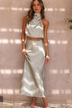 Esther Top + Charming Maxi Skirt Set M / Olive