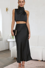 Esther Top + Charming Maxi Skirt Set S / Black