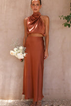 Esther Top + Charming Maxi Skirt Set S / Copper