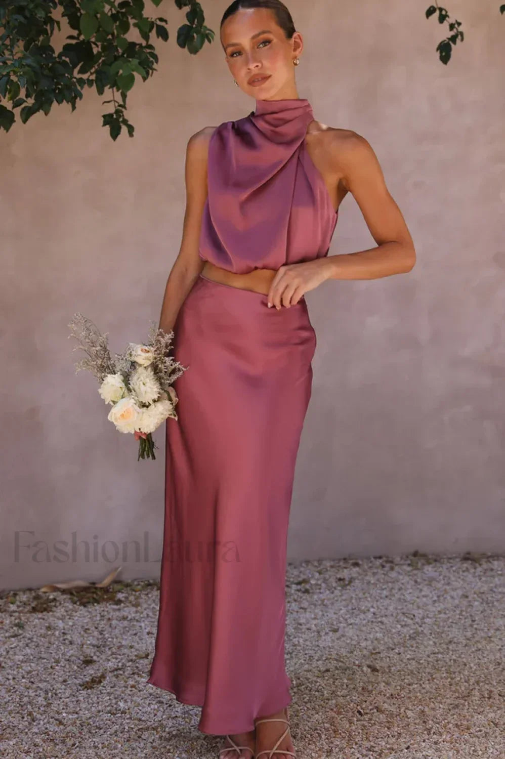 Esther Top + Charming Maxi Skirt Set S / Plum