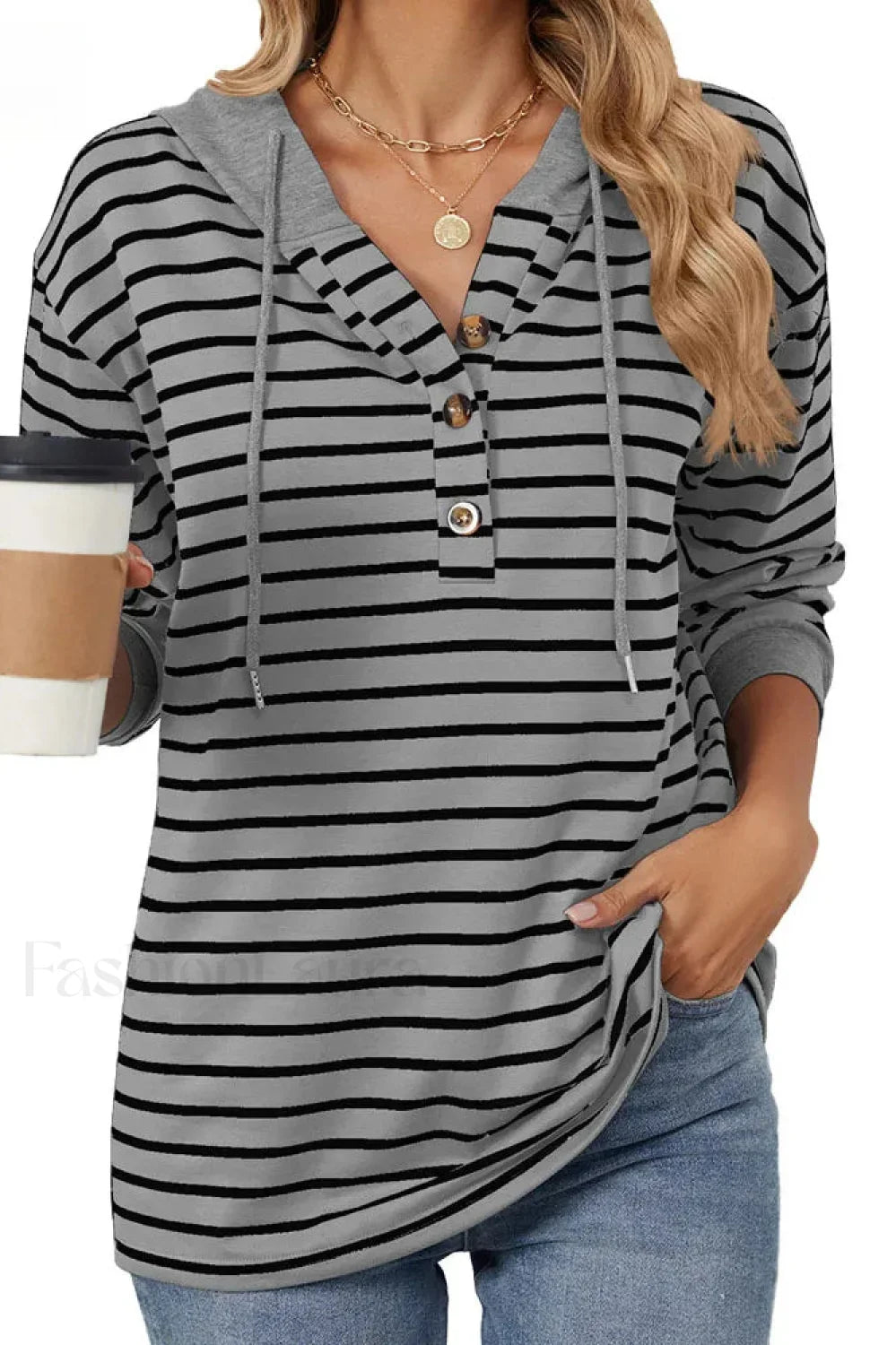 European Fashion Hooded Patchwork Hoodie Light Grey / S