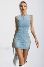 Eve Denim Blue Charming Sleeveless Mini Dress