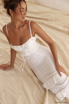 Eve White Stylish Broderie Maxi Dress