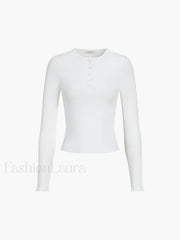 Everyday Rib Long Sleeve Top T Shirts