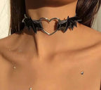 Exaggerated Diamond Necklace INS Heart Style BLACK