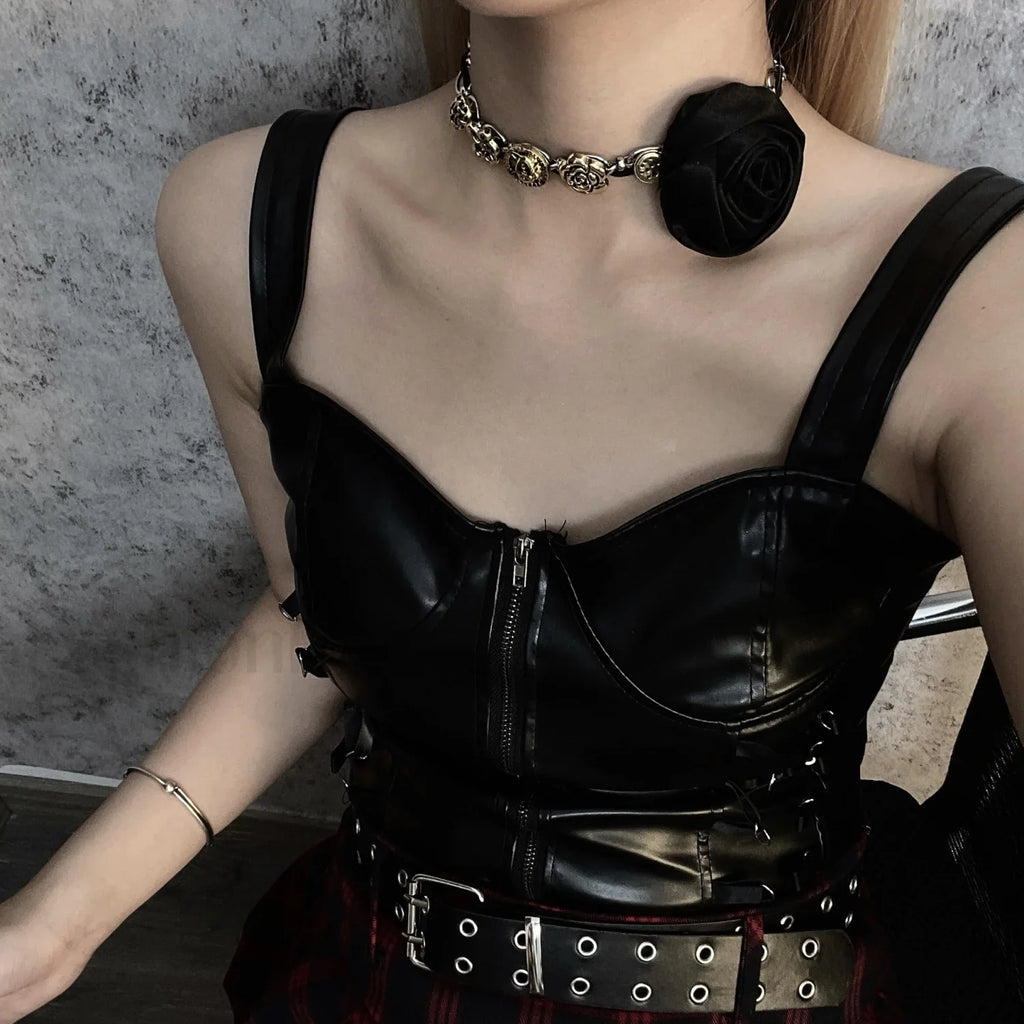 Exaggerated Pearl Floral Choker Luxury Necklace BLACK