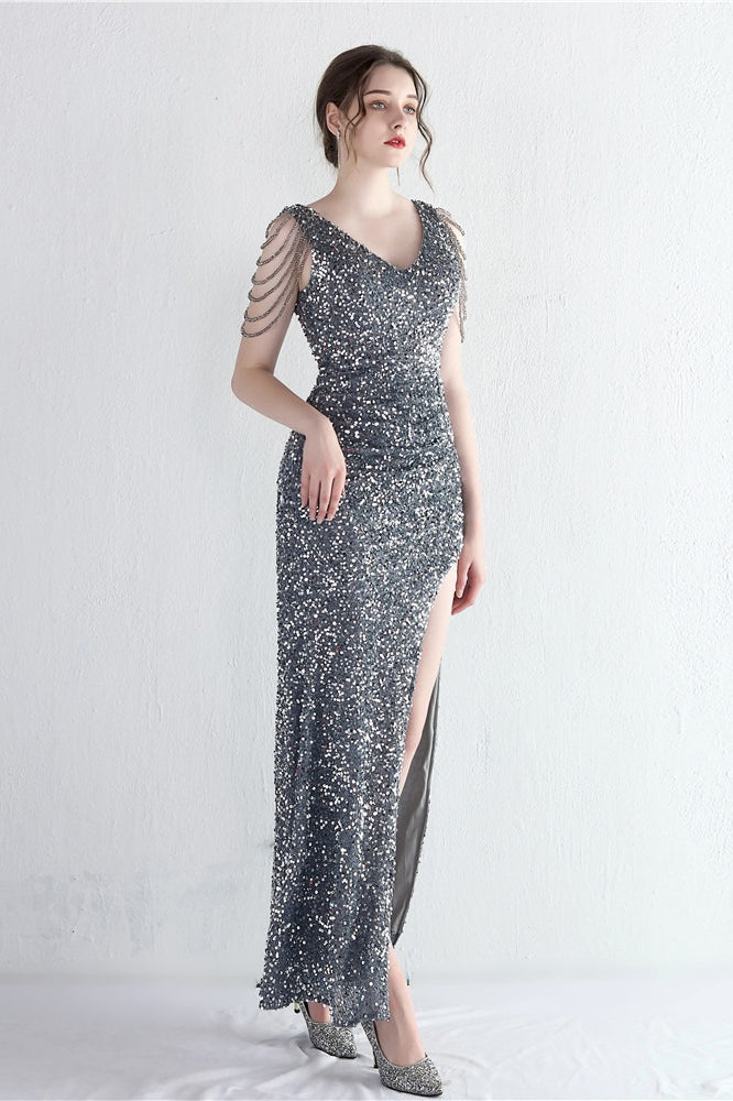 Statement Bead Mermaid Gown Formal Dress