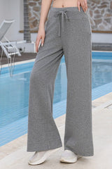 High Waist Draping Wide Leg Knit Pants