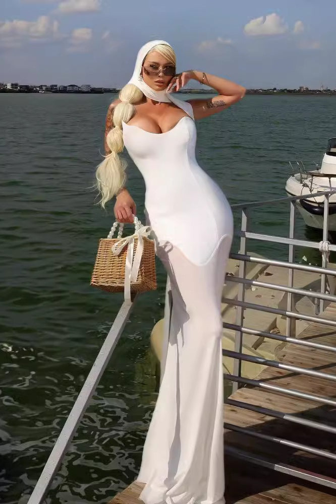 Stretch Tulle Bandage Mesh Formal Dress