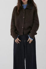 High Neck Shawl Collar Relaxed Sweater