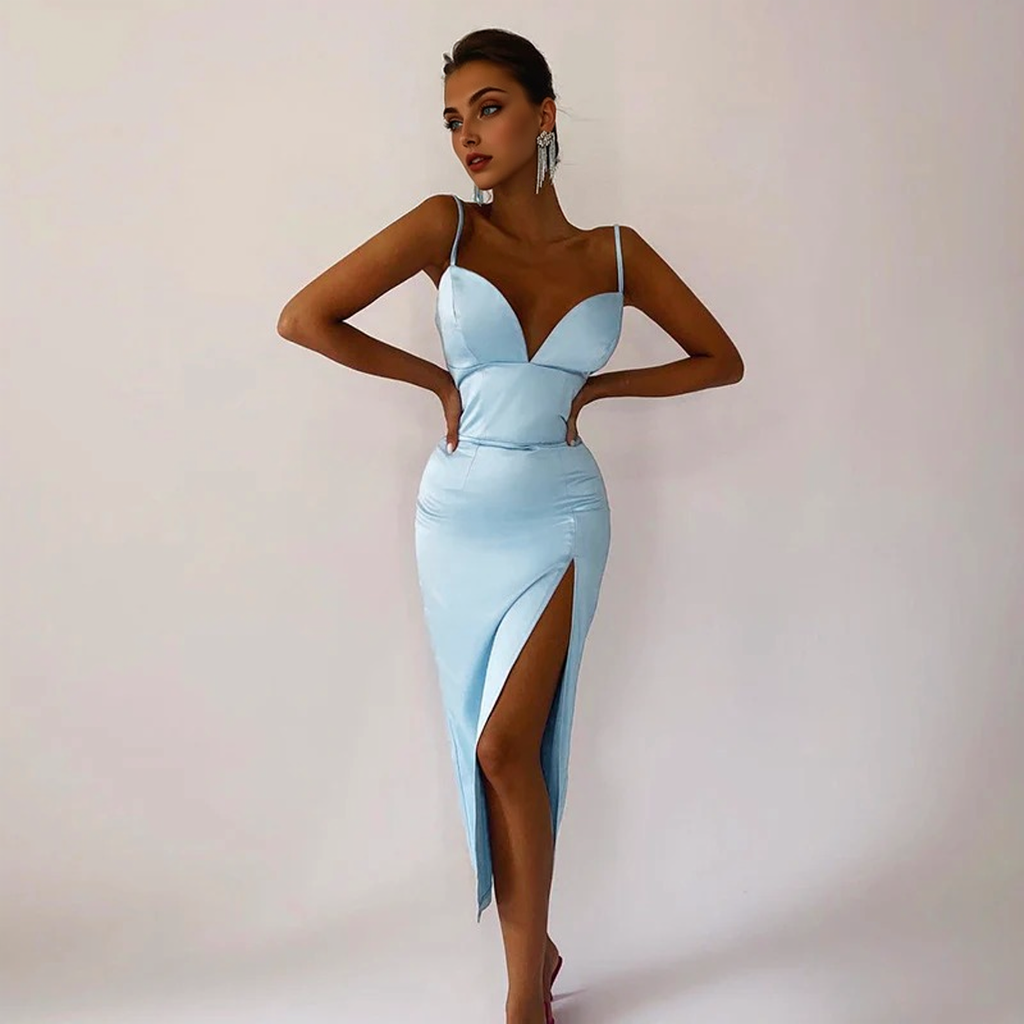 Julia Fashion - Elegant Satin Women's Dress