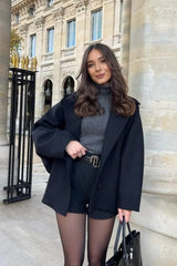 Relaxed Fit Short Wool Blend Jacket