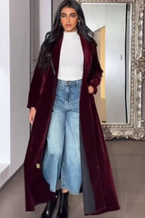 Velvet Duster Lapel Overcoat