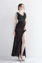Statement Bead Mermaid Gown Formal Dress