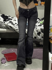 Faded Denim Y2K Flare Jeans Jeans