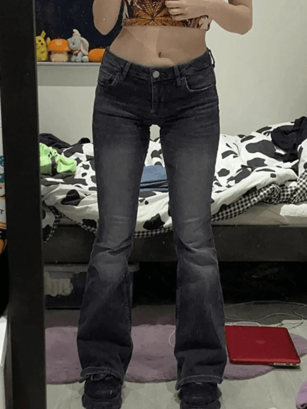 Faded Denim Y2K Flare Jeans Jeans