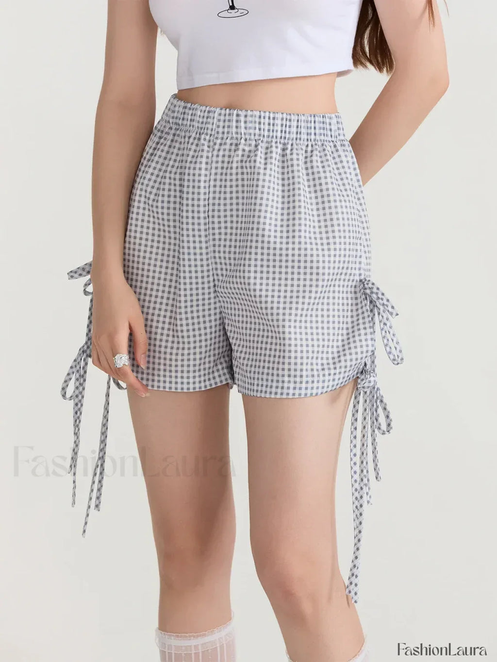 Fairycore Cute Bowknot Casual Loose Fit Streetwear Short