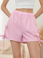 Fairycore Cute Bowknot Casual Loose Fit Streetwear Short pink / S