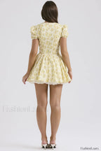 Faith Vintage Floral Charming Pleated Mini Dress