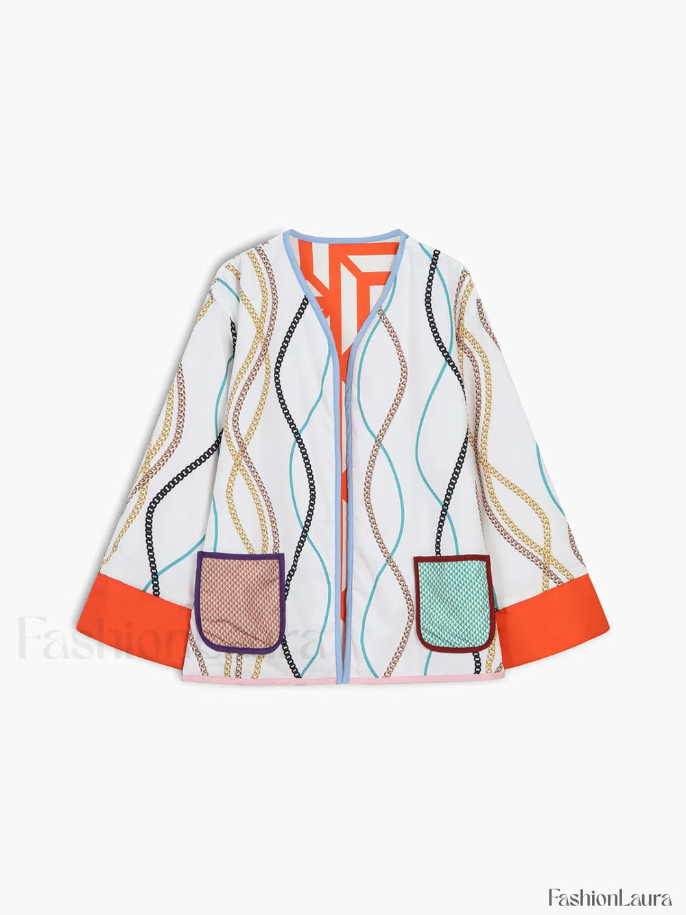 Fantasy World Double Trendy Sided Patchwork Coat Winter Coats