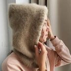 Fashion Balaclava Autumn Winter Warm Neck Women’s Solid Color Hat