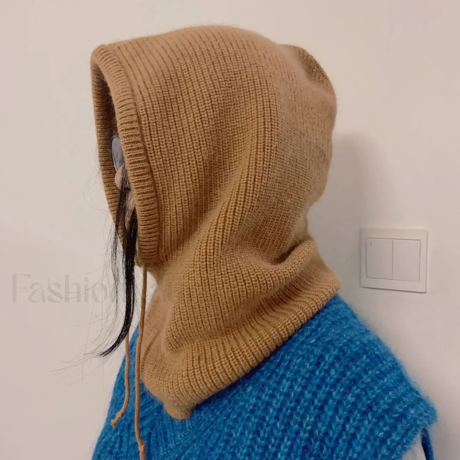 Fashion Balaclava Autumn Winter Warm Neck Women's Solid Color Hat