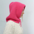 Fashion Balaclava Autumn Winter Warm Neck Women’s Solid Color Hat rose red / 56 60cm