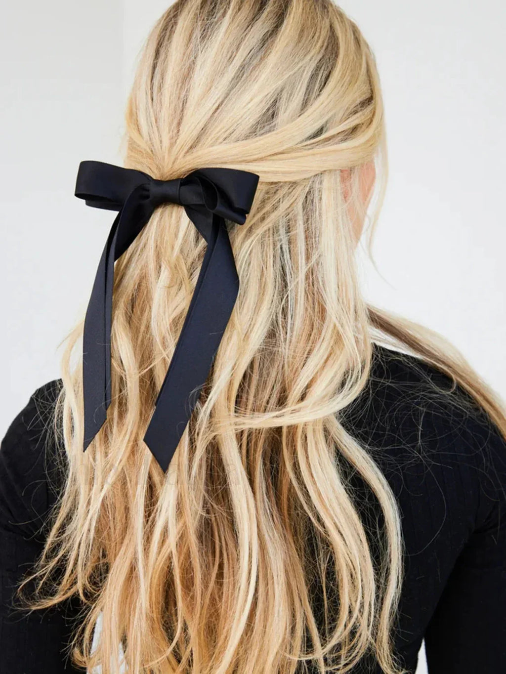 Fashion Black Ribbon Simple Fashion Top Clip Christmas Hair Accessory Black