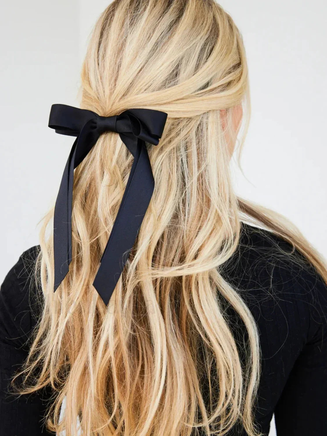 Fashion Black Ribbon Simple Fashion Top Clip Christmas Hair Accessory Black