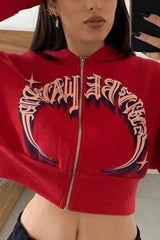 Fashion Letter Print Fleece Hoodie