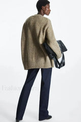 Fashionable Wool Blend Knit Cardiga