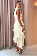 Faye Sleeveless Stylish Ruched Midi Dress