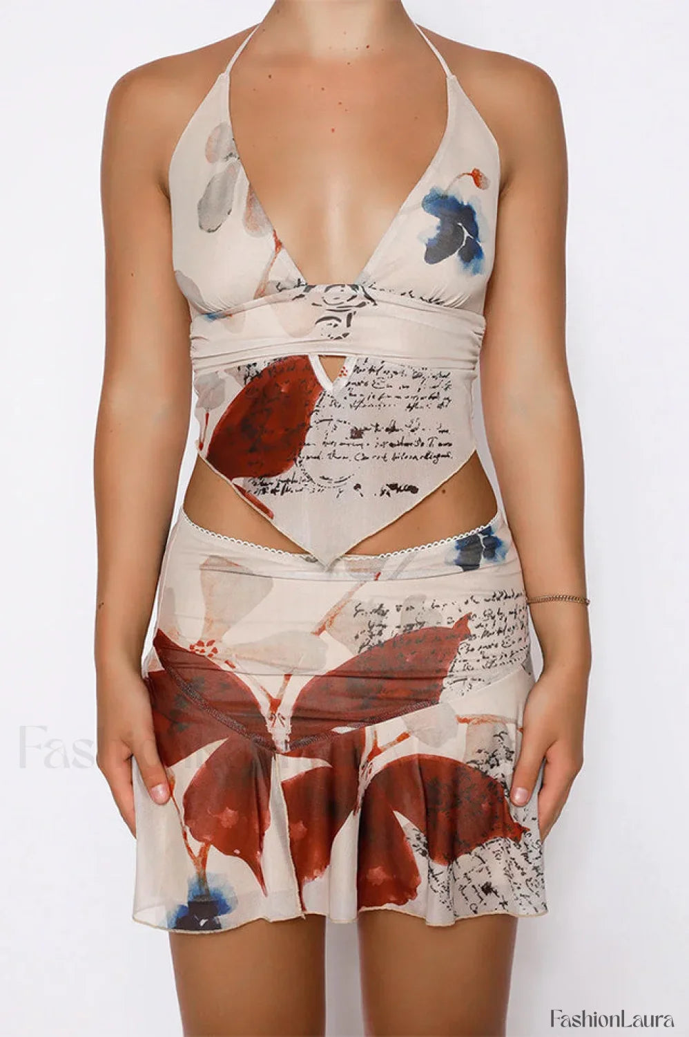 Faye Top Stylish + Skirt Set XS / Printed