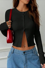 Stretch Fit Flare Sleeve Cardigan