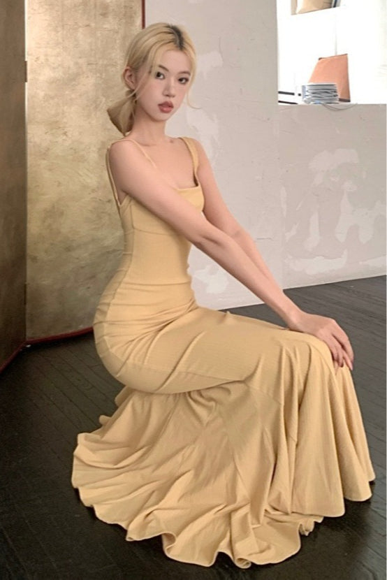 Sexy Spaghetti Strap Backless Formal Dress