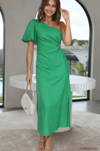Felicity Elegant Midi Dress S / Green