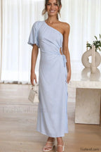Felicity Elegant Midi Dress S / Light Blue