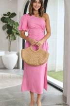Felicity Elegant Midi Dress S / Pink