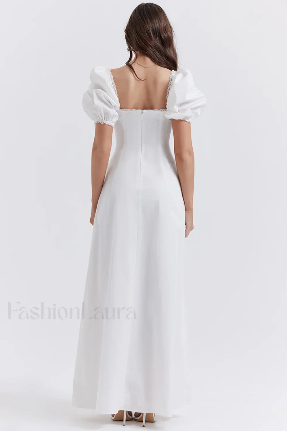 Felizia White Stylish Puff Sleeve Sundress