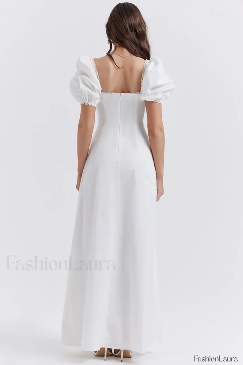 Felizia White Stylish Puff Sleeve Sundress