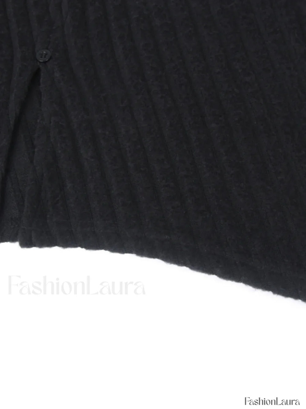 Flare Cuff Graceful Ribbed Knit Top Shirts