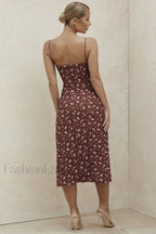 Floral Bustier Stylish Midi Dress