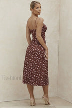 Floral Bustier Stylish Midi Dress