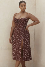 Floral Bustier Stylish Midi Dress