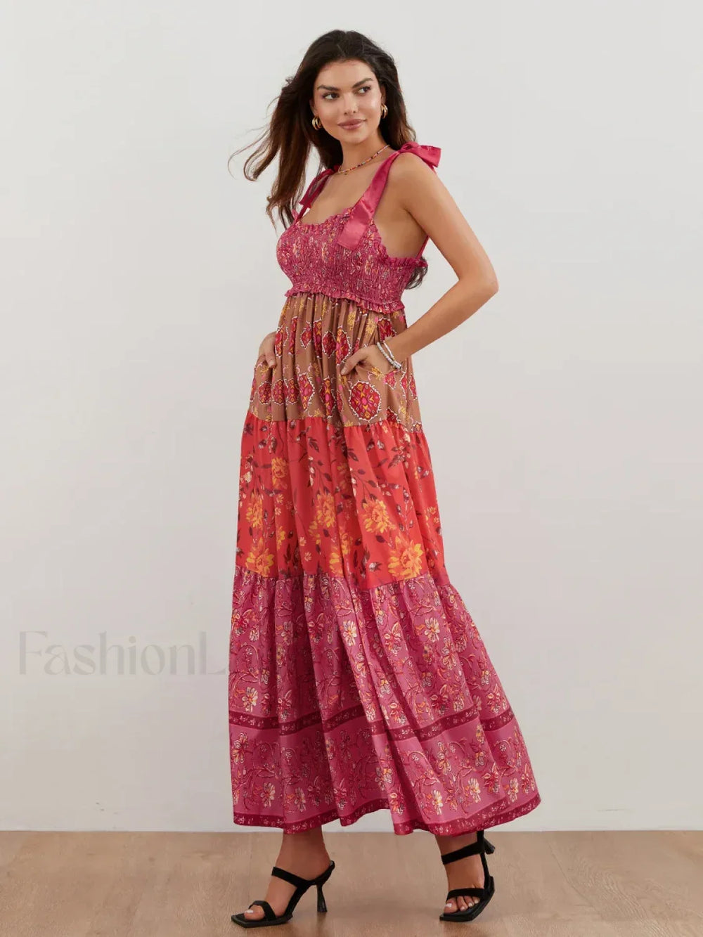 Floral Cami Straps Boho Dress