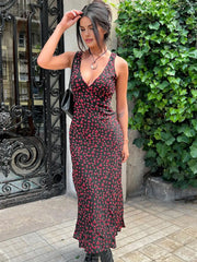 Floral Cami V Trendy Neck Midi Dress Dresses