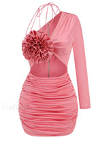 Floral Elegant Caramel Dress XS / Pink