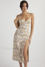 Floral Elegant Midi Sundress XS / Peony Print