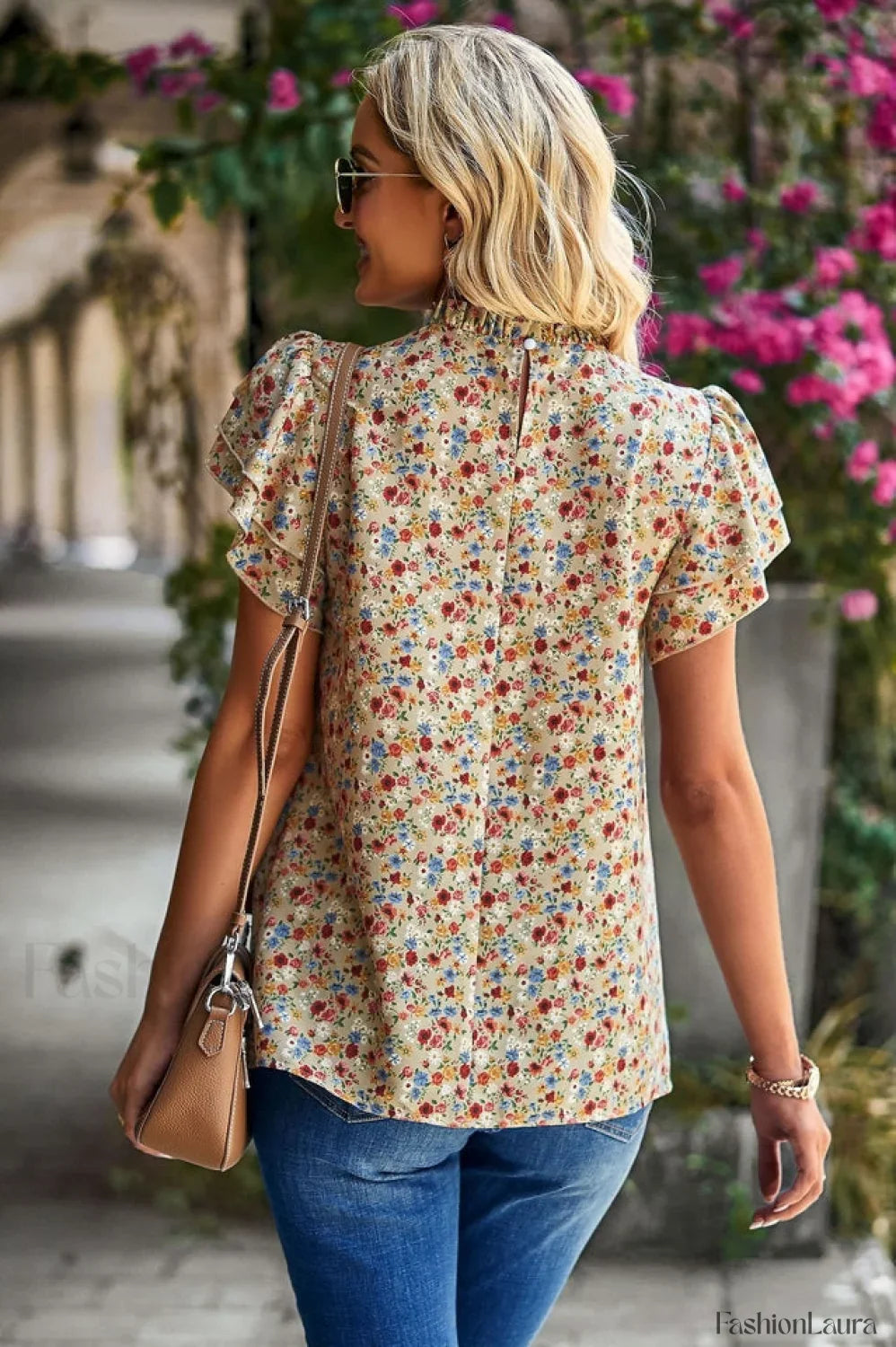 Floral Flutter Stylish Sleeve Top