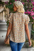 Floral Flutter Stylish Sleeve Top